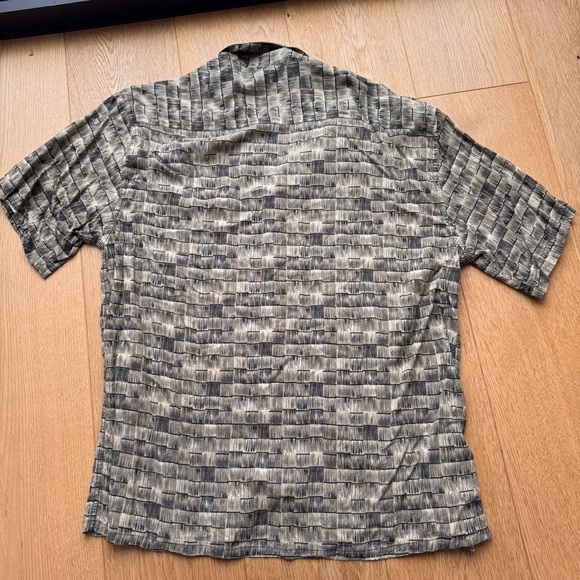 VINTAGE CAMPIA SQUARE PLAID TAN AND BLACK BUTTON DOWN SHIRT - XL - Picture 7 of 10